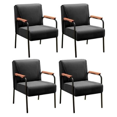 Kit 4 Poltronas Jade Decorativa para Sala de Estar Veludo D26 Conforto Compacto Preto 410 Bella