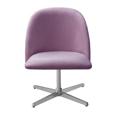 Poltrona Gaia Giratória de Metal Veludo Roxo 380 Bella Decor