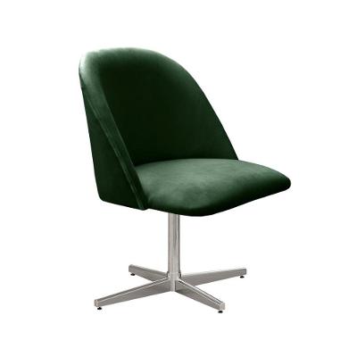 Poltrona Gaia Giratória de Metal Veludo Verde 270 Até 120kg Bella Decor