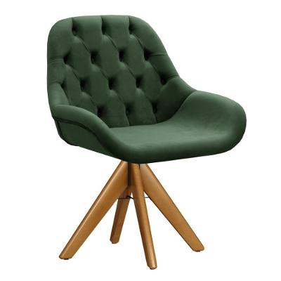 Poltrona Lua Capitonê Giratória Veludo Verde 270 Bella Decor