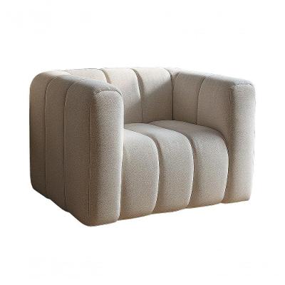 Poltrona Mona Linho Encosto Alto Suporte 120kg Bege Bella Decor