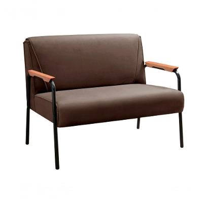 Sofá Jade 2 Lugares 108CM Marrom Veludo Fixo Contemporaneo Bella Decor