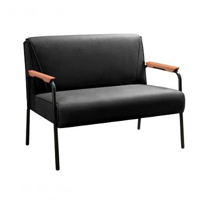 Sofá Jade 2 Lugares 108CM Preto Veludo Fixo Contemporâneo Bella Decor