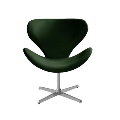 Poltrona Isis Giratória Base Metal Veludo Verde 270 Até 120kg Bella Decor