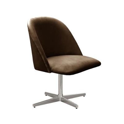 Poltrona Gaia Giratória Decorativa Veludo com Espuma D26 Marrom 260 Bella Decor