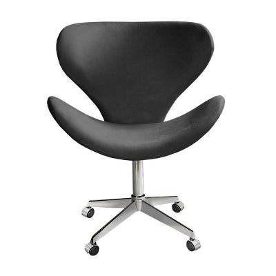 Poltrona Isis Giratória com Rodinhas Decorativa Veludo Confortável Cinza 220 Bella Decor