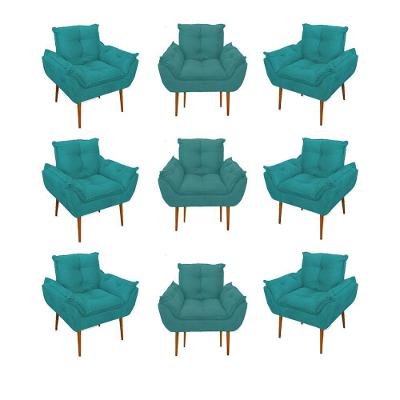 Kit 09 Cadeiras Poltronas Opala Clinica Salão  Balaqui Decor Azul Turquesa