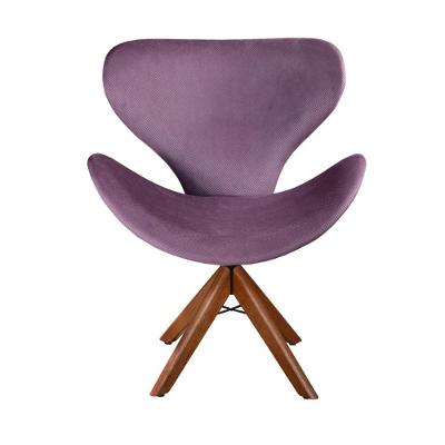Poltrona Isis Giratória em Veludo Espuma D26 Roxo Bella Decor