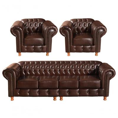 Conjunto de Sofás Luis XV 6 Lugares Fixo Café Couríssimo Bella Decor