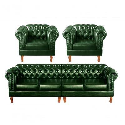 Conjunto de Sofás Dom Pedro 6 Lugares 250CM Verde Bella Decor