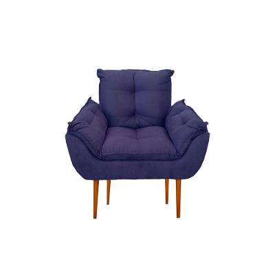 Kit 03 Poltronas Opala Confortável Sala, Quarto Escritorio Cor:azul Marinho