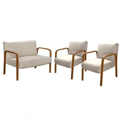 Conjunto de Sofás Anita 4 Lugares 108CM Bege Linho Bella Decor