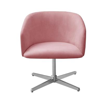 Poltrona Atenas Giratória Decorativa Veludo Assento Espuma D26 Rosê Bella Decor