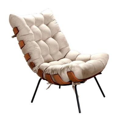 Poltrona Costela Decorativa Sala Estar Revestimento Linho Conforto Ergonômico Bege 140 Bella Decor