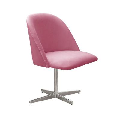 Poltrona Gaia Decorativa Base Giratoria Metal Suede Confortavel Rosa Bella Decor