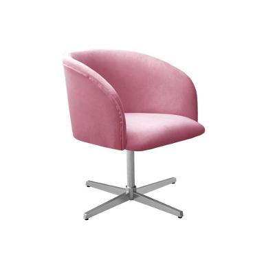 Poltrona Atenas Giratória Assento D26 Suede Rosa 280 Confortável Bella Decor