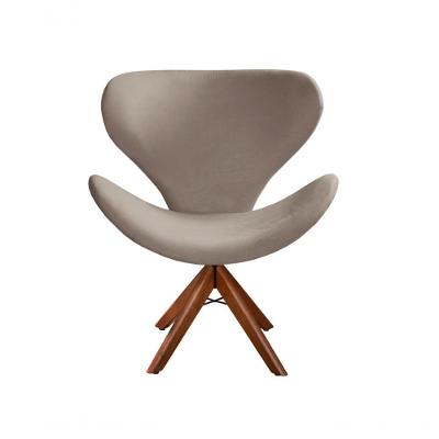 Poltrona Isis Decorativa Giratória em Veludo com Espuma D26 Capuccino Bella Decor