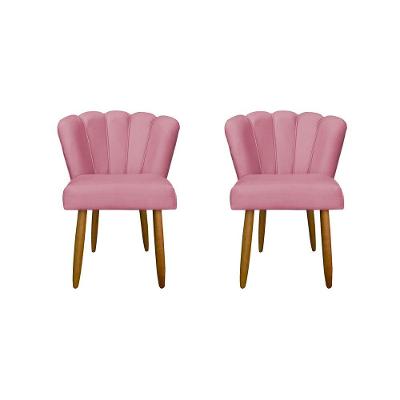 Kit 2 Cadeiras Para Penteadeira Quarto Modelo Flor – Balaqui Rosa