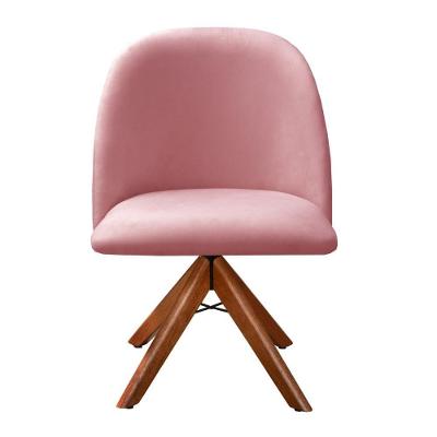 Poltrona Gaia Giratória Decorativa Veludo Assento D26 Confortável Rosê Bella Decor