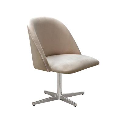 Poltrona Gaia Giratória Decorativa Veludo Capuccino Bella Decor