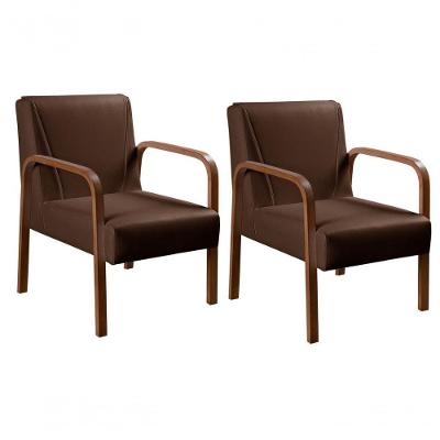 Kit 2 Poltronas Anita Corino Confortável Marrom 360 Bella Decor