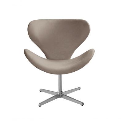 Poltrona Isis Giratória Metal Veludo Capuccino 250 Bella Decor