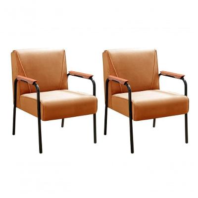 Kit 2 Poltronas Jade Compacta Madeira Eucalipto Espuma D26 Veludo Terracota 400 Conforto Bella Decor