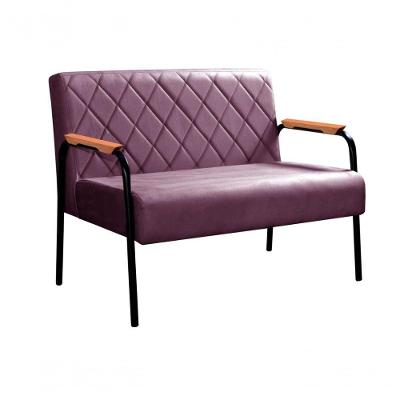 Namoradeira Ludmilla Veludo Ergonômica com Pés Metal Roxo 380 Bella Decor