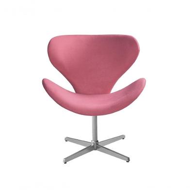 Poltrona Isis Giratória Base Metal Suede Rosa 280 Bella Decor