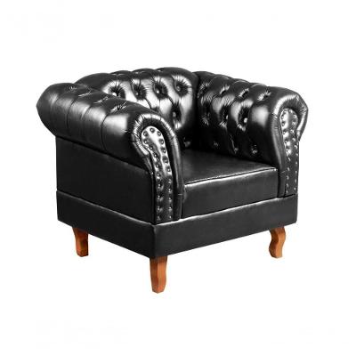 Poltrona Dom Pedro Couríssimo com Pés Torneados Espuma D26 Preto Bella Decor