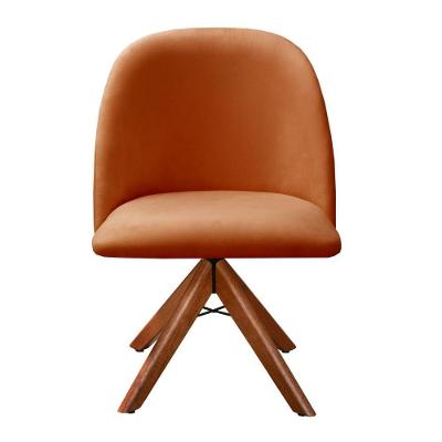 Poltrona Gaia Giratória Decorativa Veludo com Espuma D26 Terracota Bella Decor