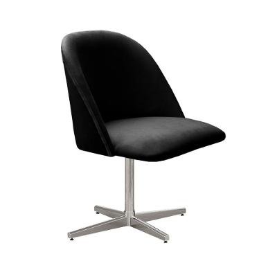 Poltrona Gaia Giratória Decorativa Veludo com Apoio para Braços Preto Bella Decor
