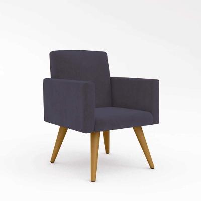 Poltrona Decorativa - Escritório - Recepção - Balaqui Decor Cinza