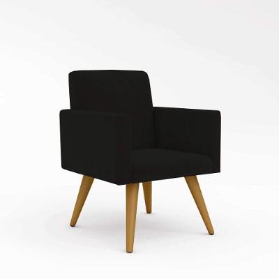 Poltrona Decorativa Para Apartamento - Sala Quarto Preto