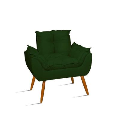 Poltrona Decorativa Opala Sala Quarto Escritório Suede Verde Balaqui Decor