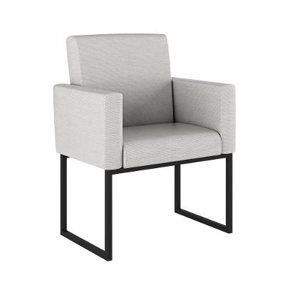 Poltrona Decorativa Nina Para Sala De Estar Linho Cinza Balaqui Decor