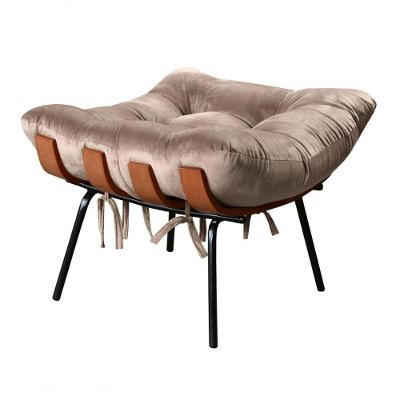 Puff Costela Veludo Capuccino 250 em Veludo Bella Decor