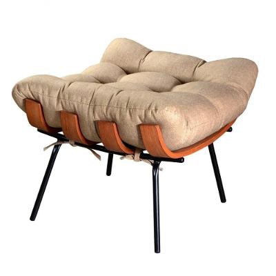 Puff Costela Linho Marrom 150 Fibra Siliconada Revestimento Linho Bella Decor