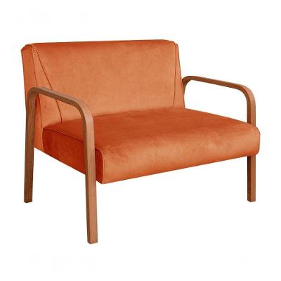 Sofá Anita 2 Lugares 108CM Terracota Veludo Bella Decor