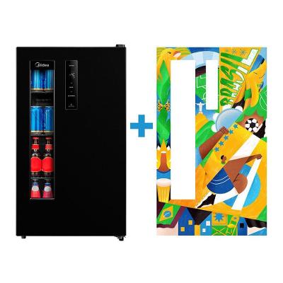 Kit Cervejeira MDRX150FGGDX02WCS Frost Free 82L + Ímã Personalizado Preta Midea 220V