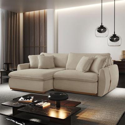 Sofá Cama A303 Retrátil e Reclinável 270cm Linho Bege Claro Meu Sofá Online