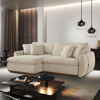 Sofá Cama A294 Boucle Creme 3 Lugares Retrátil e Reclinável 190cm Meu Sofá Online