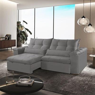 Sofá A230 3 Lugares Retrátil e Reclinável 210cm Cinza Meu Sofá Online