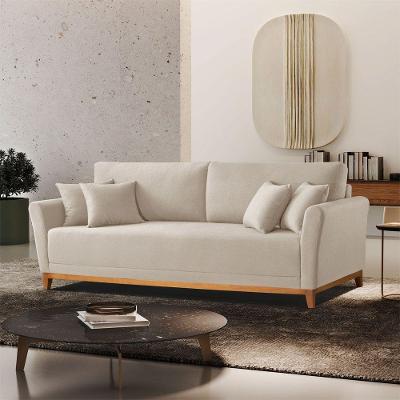 Sofá 160cm Fixo 2 Lugares Boucle Creme Meu Sofá Online