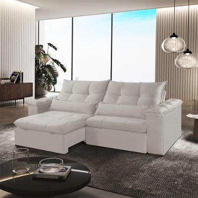 Sofá A302 Exclusive 3 Lugares Retrátil e Reclinável 210cm Branco Meu Sofá Online