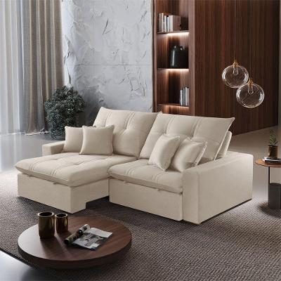Sofá A294 4 Lugares Retrátil e Reclinável 290cm Creme Meu Sofá Online