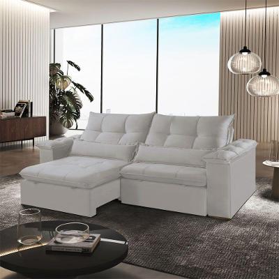 Sofá Exclusive A304 Retrátil e Reclinável 290cm Cinza Claro Meu Sofá Online