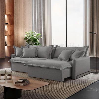 Sofá Cama A230 3 Lugares Retrátil e Reclinável Linho Cinza Meu Sofá Online