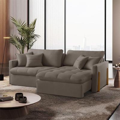 Sofá Cama B002 Retrátil e Reclinável 180cm Veludo Capuccino Meu Sofá Online