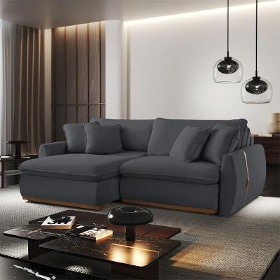 Sofá Cama B010 3 Lugares Retrátil e Reclinável 210cm Cinza Escuro Veludo